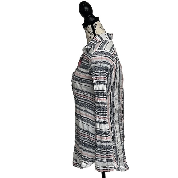 Columbia Striped Henley Tunic Blouse M Nautical Preppy Camping M Outdoor Womens - Picture 3 of 8
